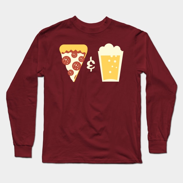 Pizza + Beer Long Sleeve T-Shirt by evilgoods